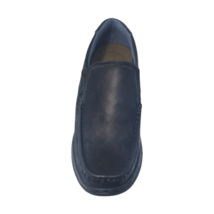 Front View of a Polo Leather Slip-On Loafers LPL01 Black by Jenson Ken Shoes for Life