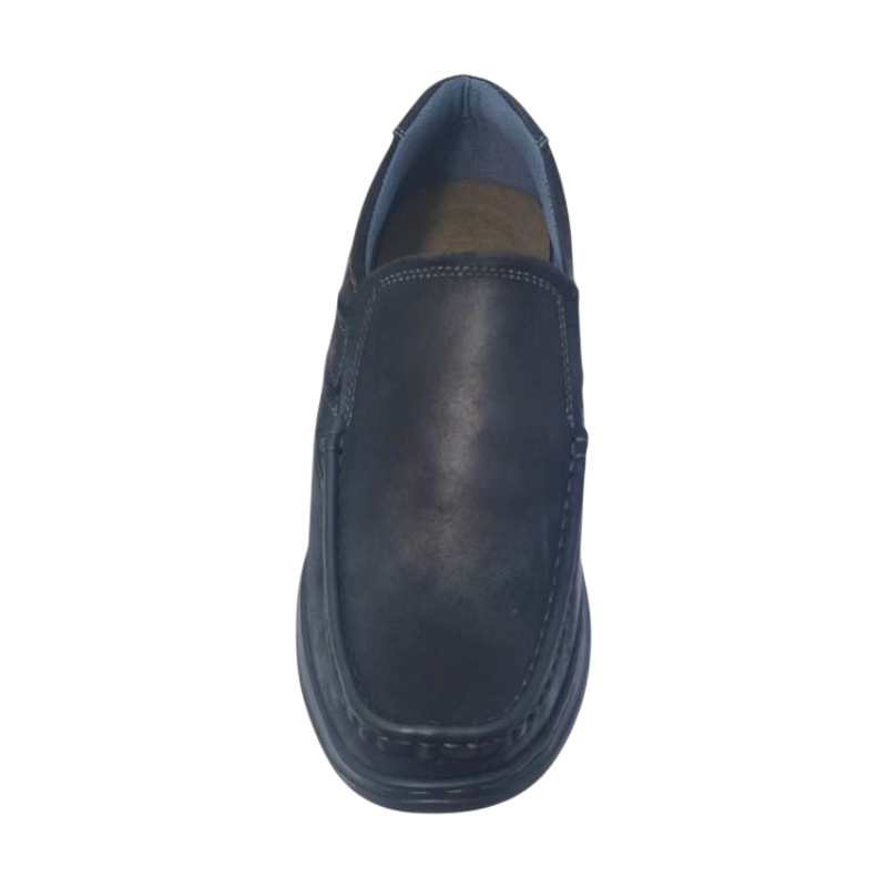 La Polo LPL01 Black Front View of a Polo Leather Slip-On Loafers LPL01 Black by Jenson Ken Shoes for Life