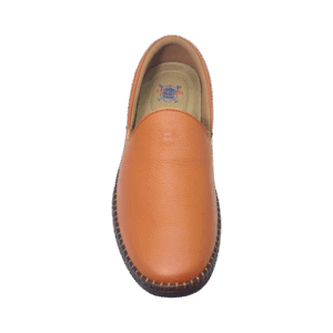 Front View of a Polo Leather Slip-On Loafers LPL09 Brown by Jenson Ken Shoes for Life