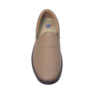 Front View of a Polo Leather Slip-On Loafers LPL10 Khaki by Jenson Ken Shoes for Life