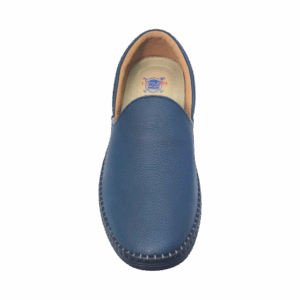 Front View of a Polo Leather Slip-On Loafers LPL11 Navy by Jenson Ken Shoes for Life