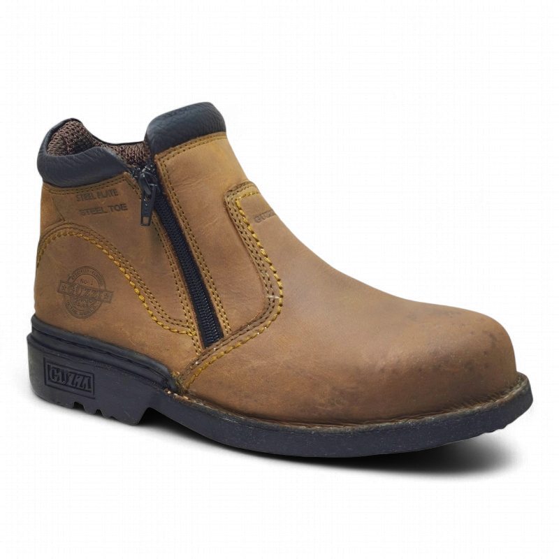 Guzzi GUZ30 Khaki Side View of Guzzi Safety Boots GUZ30 Khaki by Jenson Ken Shoes for Life