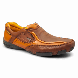 Side View of Kangaroo Casual Leather Shoes KGR170 Brown/Camel by Jenson Ken Shoes for Life