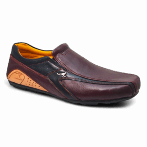 Side View of Kangaroo Casual Leather Shoes KGR216 Maroon by Jenson Ken Shoes for Life