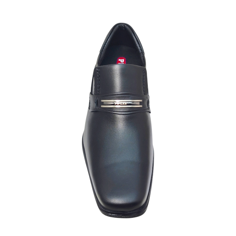 Pipers PPS22 Black Front View of Pipers Business Casual leather Shoes PPS22 Black by Jenson Ken Shoes for Life