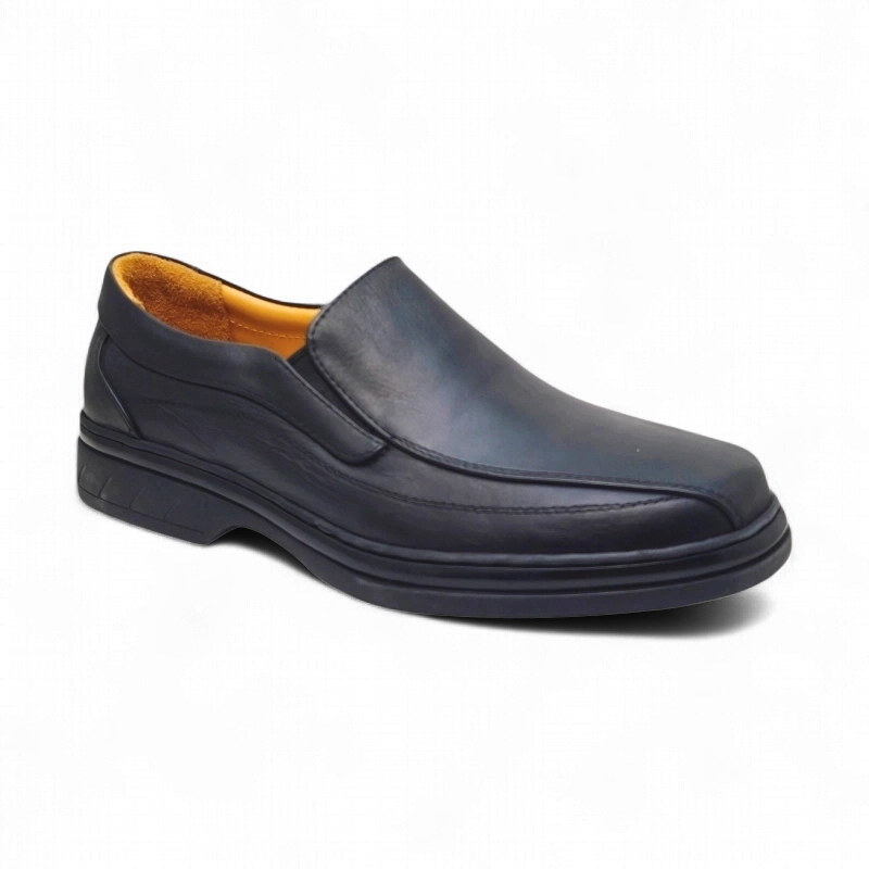 Express Polo 1EPL098 Black Side view Express Polo Business Casual Leather Shoes 1EPL098 Black by Jenson Ken Shoes for Life