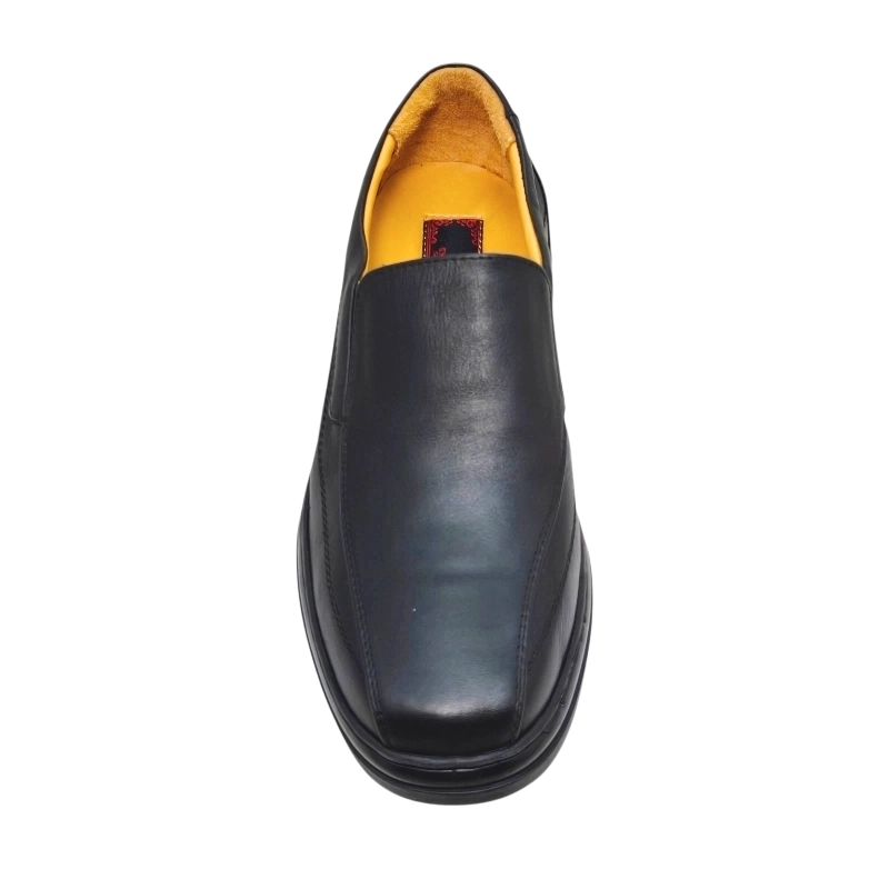 Express Polo 1EPL098 Black Front view Express Polo Business Casual Leather Shoes 1EPL098 Black by Jenson Ken Shoes for Life