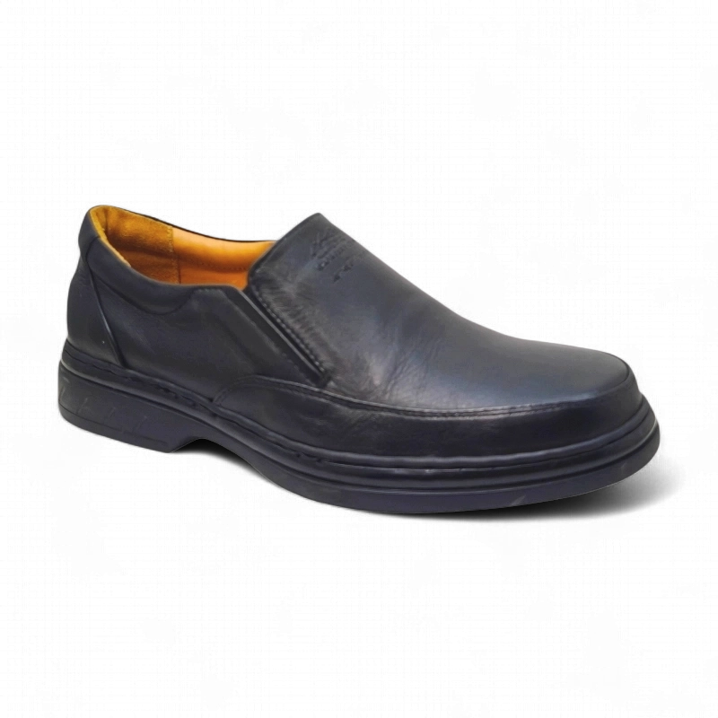 Express Polo 1EPL099 Black Side view Express Polo Business Casual Leather Shoes 1EPL099 Black by Jenson Ken Shoes for Life