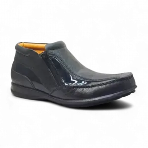 Side view Eagle Hunter Casual Leather Shoes HTR177 Black by Jenson Ken Shoes for Life