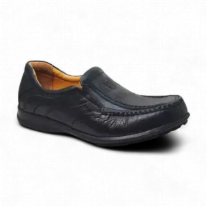 Side view Eagle Hunter Casual Leather Shoes HTR180 Black by Jenson Ken Shoes for Life