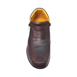 Front view Eagle Hunter Casual Leather Shoes HTR179 Maroon by Jenson Ken Shoes for Life